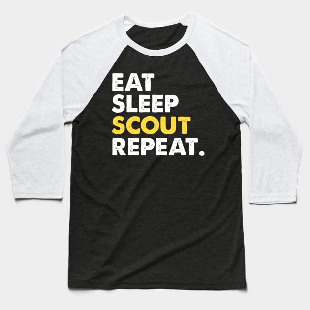 Eat Sleep Scout Repeat Unisex Shirt - Scout shirt, Scout mom shirt, Scout leader, Adventure shirt, Girl scout shirt, Scouting Baseball T-Shirt by johnii1422